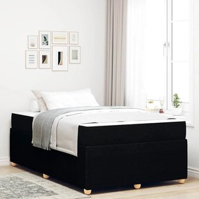 vidaXL Estrutura de cama com colchão Preto 120 x 200 cm tecido