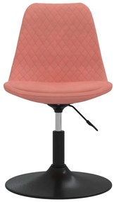 Cadeiras de jantar giratórias 4 pcs veludo rosa