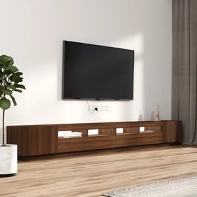 Conjunto móveis de TV 3pcs c/ LEDs madeira carvalho castanho