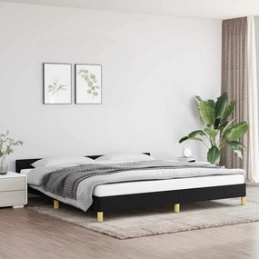 Estrutura de cama sem colchão 200x200 cm tecido preto