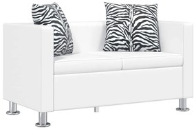 242212 vidaXL Sofá de 2 lugares couro artificial branco