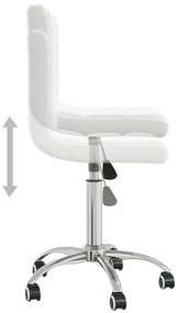 Cadeira de jantar giratória couro artificial branco