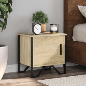 vidaXL Mesa de cabeceira 40x30x40 cm contraplacado carvalho sonoma