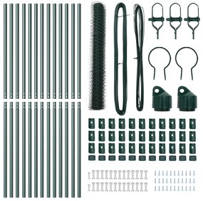 Conjunto de Cercas Conjunto de 2 Verde Floresta Metal 25 x 1 m