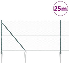 Conjunto de Cercas Conjunto de 2 Verde Aço, PVC 25 x 1,2 m