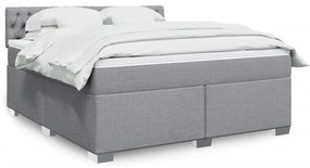 vidaXL Cama com molas/colchão 180x200 cm tecido cinzento-claro