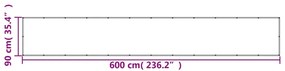Tela de varanda 90x600 cm 100% poliéster oxford cinzento-claro