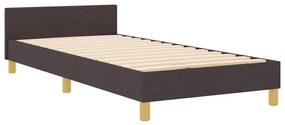 Cama vidaXL - Castanho Escuro, 90x190 cm, Tecido