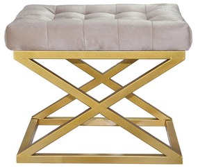 Pouffe Capraz – Dourado e Creme – 50x42x40 cm