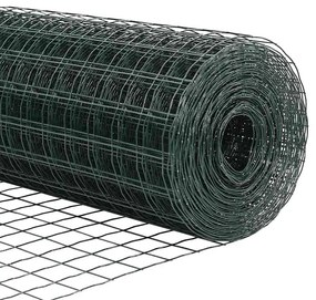 Cerca Euro com 7 postes em espeto 1,5 x 10 m em aço galvanizado verde