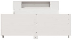 Cama sem colchão 140x200 cm madeira de pinho maciça branco