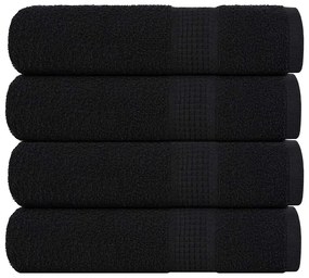 vidaXL Toalhas de mãos 4 pcs 50x100 cm 360 gsm 100% algodão preto