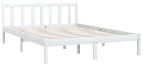 Estrutura de Cama Jane em Madeira de Pinho - 140x200 cm - Branco - Des