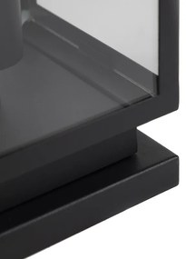 Candeeiro de mesa rural exterior preto com vidro - Roterdão Moderno