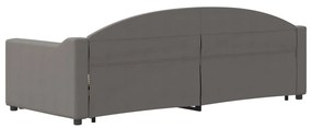 Sofá-cama com gavetão 80x200 cm tecido cinzento-acastanhado
