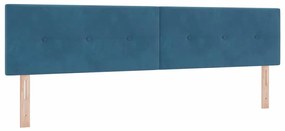 Cabeceira LED vidaXL Almofadada Azul Escuro 100 cm Veludo