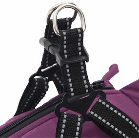 casaco para cães com arnês impermeável reflexivo roxo L32
