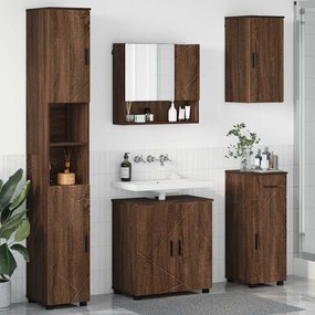 vidaXL Conjunto de Móveis para Banheiro 5 pcs Carvalho castanho