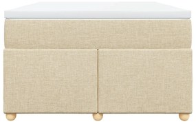 Cama boxspring com colchão 120x190 cm tecido cor creme