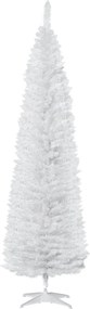 HOMCOM Árvore de Natal Artificial 210 cm Ignífugo com 199 Ramos de PVC Decoração de Natal para Interiores Branco | Aosom Portugal