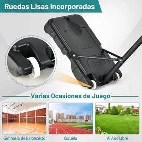 Cesto de basquetebol para crianças com altura ajustável 132-250 cm Brinquedo resistente às intempéries Verde e Preto