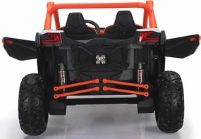 Carro elétrico para Crianças 24V 4x4 2 Lugares Buggy SR SUPER 66 Rodas de espuma EVA, Assento Couro Laranja