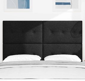 Cabeceira de cama LED preta de 80 cm em tecido