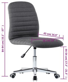 Cadeiras de jantar 2 pcs tecido cinzento-escuro