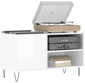 Armário p/ discos 85x38x48 cm deriv. madeira branco brilhante