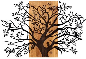 Acessório Decorativo de Parede Kavak – Preto e Nogueira – 85 x 58 cm