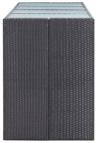 Conjunto de bar para exterior 9 pcs vime PE preto