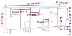 Aparadores 3 pcs derivados de madeira branco brilhante
