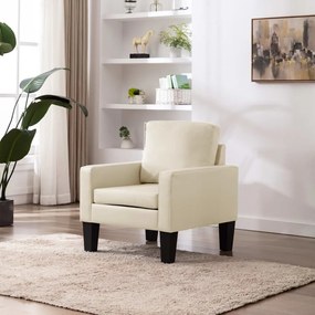 vidaXL Poltrona em couro artificial creme