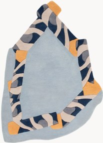 Tapete em lã artesanal com relevo Frame