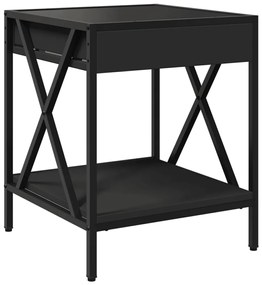 Mesa de centro com luzes LED Infinity 40x40x49 cm preto