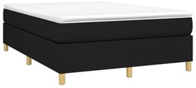 Estrutura de cama sem colchão 140x200 cm tecido preto