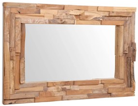 Espelho decorativo em teca 90x60 cm retangular