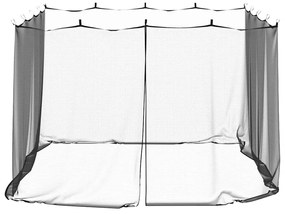 Rede mosquiteira p/ interior exterior malha preto 300x300x200cm
