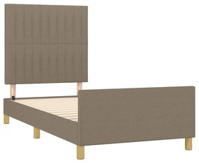 Estrutura cama sem colchão 90x200 cm tecido cinza-acastanhado