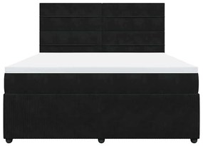 Cama com molas/colchão 180x200 cm veludo preto