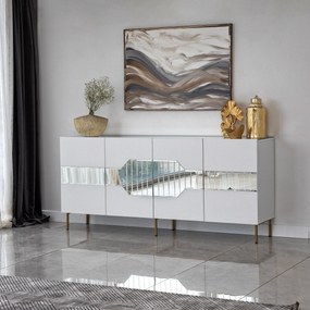 Console Milan – Branco/Dourado – 180 x 80 x 40 cm