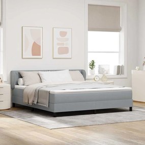 vidaXL Cama Box com colchão Cinzento-claro 180 x 200 cm tecido