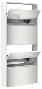 Sapateira c/ espelho 4 divisórias 63x17x134 cm branco brilhante