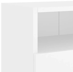 Móvel parede p/ TV 2 pcs 100x30x30 cm derivados madeira branco