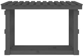 Suporte para lenha 108x64,5x77 cm pinho maciço cinzento