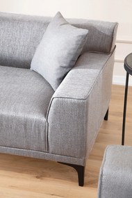 Sofá de 3 Lugares Petra – Cinzento Claro – 215x87x86 cm