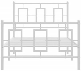 Estrutura de cama com cabeceira e pés 90x190 cm metal branco