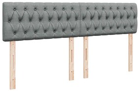 Cama com molas/colchão 200x200 cm tecido cinza-claro