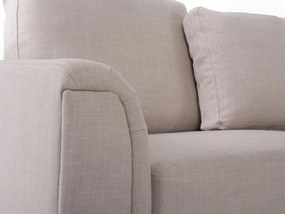 Sofá de canto 4 lugares com repousa-pés em tecido creme à esquerda OSLO Beliani