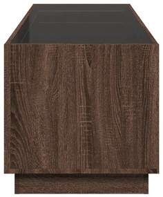 Mesa de centro luzes LED Infinity 90x50x50 cm carvalho castanho